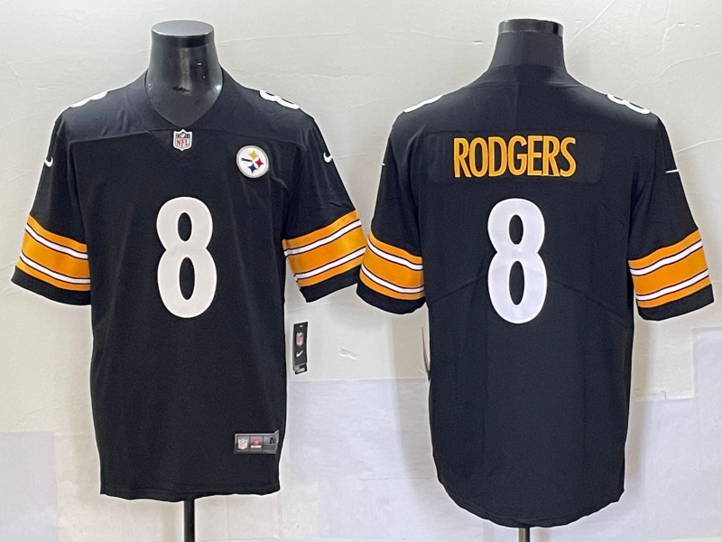 Men's Pittsburgh Steelers Aaron Rodgers #8 Black Jersey